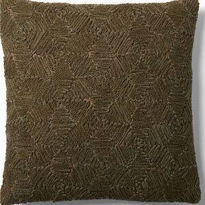 Tiled Snowflake Pillow Cover in Olive Green
